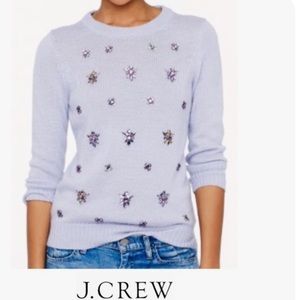 J. Crew Lavender Jewel Cluster Sweater
